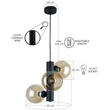  Luster na sajli TUBE 3xE27/60W/230V crna/zadimljeno bež | Eponuda.com