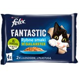 Nestle FELIX Fantastic Losos v želeju + Morska plošča v želeju - vrečke za mačke - 4x85g, (21385631) Cene