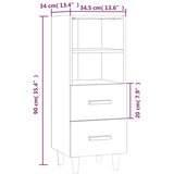  Komoda boja hrasta sonome 34,5x34x90 cm od konstruiranog drva | shoptok.hr