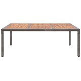 In vrtni stol sivi 200x150x74 cm od poliratana i bagremovog drva | shoptok.hr