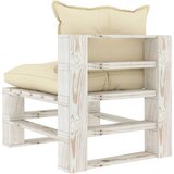  Srednja vrtna sofa od paleta s krem jastucima drvena | shoptok.hr