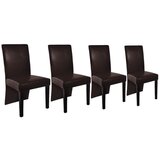 Furnova Jedilni stoli 4 kosi temno rjavo umetno usnje, (21929020) | Shoptok.si