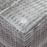  Bočni stolić sa staklenom površinom sivi 35x35x52 cm poliratan | shoptok.hr