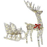 vidaXL Reindeer vuče saonice Topla bijela 120 cm 55 cm Ratan | shoptok.hr