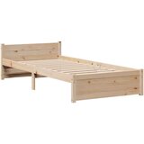  Posteljni okvir z vzglavjem 90x200 cm trdna borovina, (21311158) | Shoptok.si