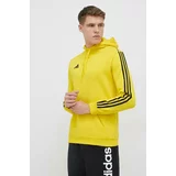 Adidas Dukserica Tiro 23 boja: žuta, s kapuljačom, s aplikacijom