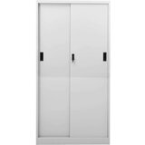 vidaXL Pisarniška omara z drsnimi vrati svetlo siva 90x40x180 cm jeklo | Shoptok.si
