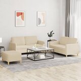  3-dijelni set sofa s jastucima krem od tkanine | shoptok.hr