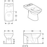 Geberit selnova square wc &amp;scaron;olja za monoblok, podna, rimfree 501.563.01.7 Slike