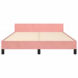 Okvir za krevet s uzglavljem ružičasti 140x190 cm baršunasti | Eponuda.com