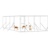 Vanjski kavez za pse srebrni 4 x 8 x 2 m od pocinčanog čelika | shoptok.hr