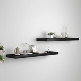 vidaXL plutajuće zidne police 2 kom crne 90 x 23,5 x 3,8 cm MDF Cijene