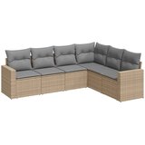 vidaXL 6-dijelni set vrtnih sofa s jastucima bež od poliratana | shoptok.hr