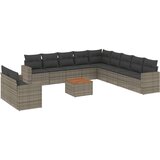 Maison Chic Seti vrtnega pohištva - Vrtna garnitura - Vrtni pohištvo set 12-delna z blazinami siva poli ratan, (21811285) | Shoptok.si