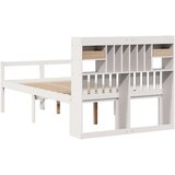 vidaXL Krevet s regalom z knjige bez madraca bijeli 135x190cm borovina | shoptok.hr