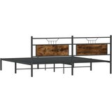  Posteljni okvir brez vzmetnice hrast 193x203 cm inženirski les, (21829352) | Shoptok.si