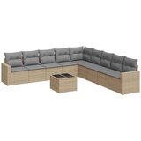  10-dijelni set vrtnih sofa s jastucima bež od poliratana | Shoptok.si