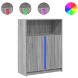 Maison Chic Komoda - Predalnik z LED siva sonoma 77x34x100 cm inženirski les, (21721924) Cene