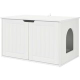  Mačja hiša Bela 85 x 55 x 50 cm Konstruiran les, (5000111114) | Shoptok.si