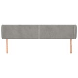  Uzglavlje s ušima svjetlosivo 203x23x78/88 cm baršunasto | shoptok.hr