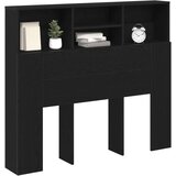  Glava kreveta s ormarićem Crni hrast 120x19x103.5 cm Konstruirano drvo | shoptok.hr