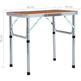 vidaXL Zložljiva miza za kampiranje iz aluminija 60x45 cm | Shoptok.si