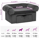 SOFA za pse s ladicom tamnosiva 75 x 50 x 38 cm plišana | shoptok.hr