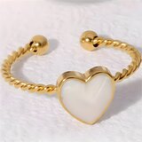  Prsten FL-39046 - Zlatna / Bijela / Podesivi KP39046 | shoptok.hr