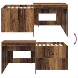  Krevet za djecu s visokim okvirom i stolom Staro drvo - Staro drvo 80 x 160 cm | shoptok.hr