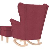  Gugalni stols stolčkom za noge vinsko rdeče blago, (21749748) | Shoptok.si