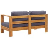  Vrtna klupa s jastucima 140 cm od masivnog bagremovog drva siva | shoptok.hr