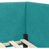  Kutni okvir kreveta s uzglavljem Tirkizna 90 cm x 190 cm Baršun | shoptok.hr