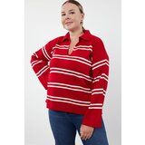 Trendyol Curve Red Striped Knitwear Sweater | shoptok.hr