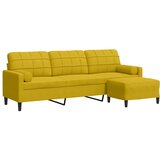  Trosjed s tabureom žuti 210 cm baršunasti | shoptok.hr