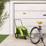 vidaXL Prikolica za bicikl za ljubimce zelena od tkanine i željeza | shoptok.hr