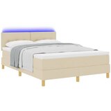  LED Box Spring Krevet s LED trakama Krema 160 x 200 cm tkanina | shoptok.hr