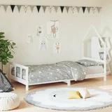  Otroški posteljni okvir bel 90x190 cm trdna borovina, (20916846)