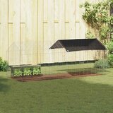 vidaXL Kletka za zajce srebrna 400 x 78 x 78 cm Cinkana jeklena | Shoptok.si
