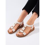 Shelvt Women's white sandals with decorations | Shoptok.si