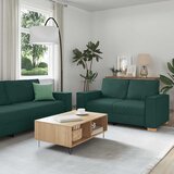  Dvodijelni set sofa s jastucima tamnozelena tkanina - Tamnozelena 1 160 cm | shoptok.hr