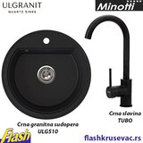 Minotti I Ulgran Granitna sudopera Ulgranit ULG510 okrugla (CRNA) + slavina Minotti - SET | Eponuda.com
