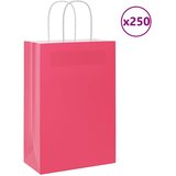 vidaXL Papirnate vrećice 250 kom s ručkama ružičaste 21x11x31 cm Cijene