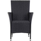 5-dijelni vrtni blagovaonski set od poliratana crni Crna Dužina stola 90 cm | Shoptok.si