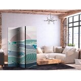  Paravan - Picturesque Landscape With Fish - Sunset And Koi Fish in Shades of Turquoise And Blue. Floating Above The Water 135x17 u