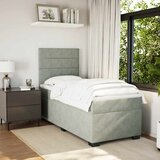 Box spring krevet s madracem svjetlosivi 90x190 cm baršunasti | shoptok.hr