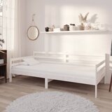 Dnevni ležaj s madracem 90 x 200 cm bijeli od masivne borovine | shoptok.hr