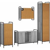  Set ormarića za kupaonicu 4 kom. Siva Sonoma 40 x 36 x 181 cm - Siva Sonoma Ormar ispod sudopera (1 vrata i 2 police) + viseći o | shoptok.hr