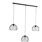 Honsel Moderne hanglamp zwart 3-lichts - Koopa
