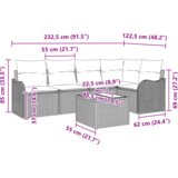  Set od 5 komada kauča za vrt s jastučićima crni poli ratan | shoptok.hr