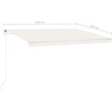 vidaXL tenda na ručno uvlačenje s LED svjetlima 4 x 3 m krem | shoptok.hr